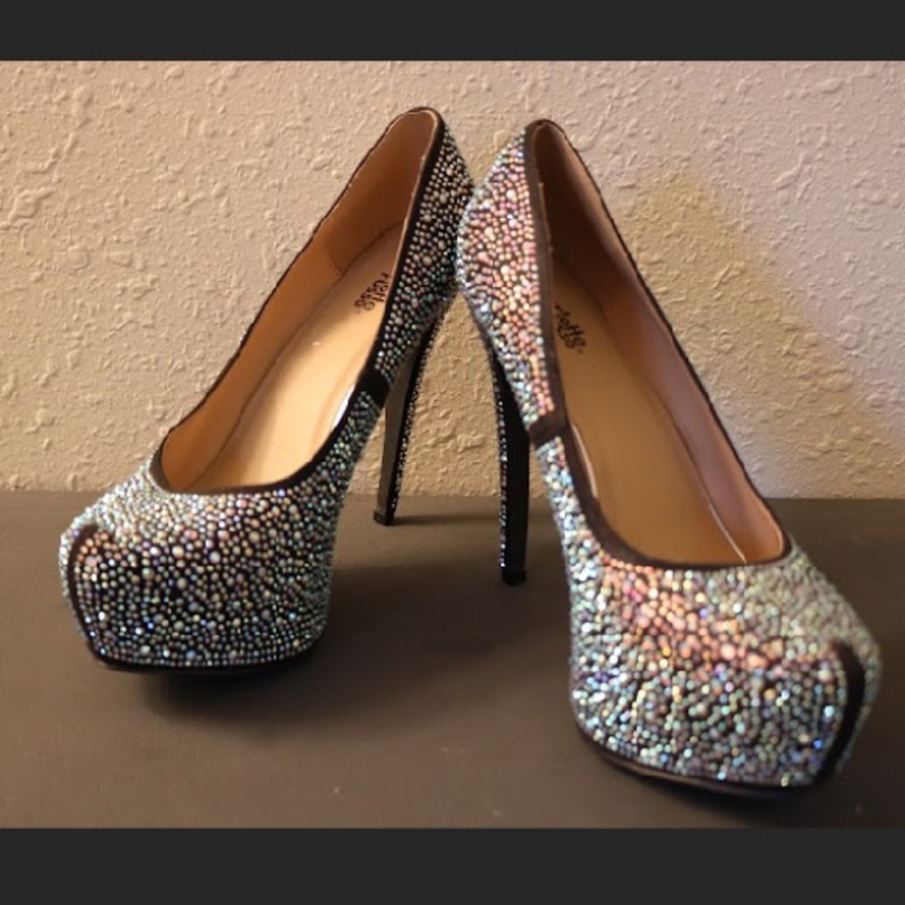 Rhinestone sparkly heels